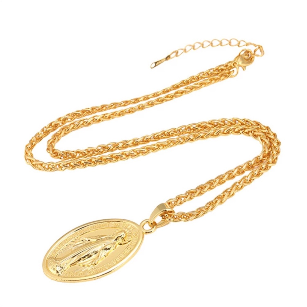 24 Karat Gold Plated Madonna Chain Necklace New - Picture 6 of 6